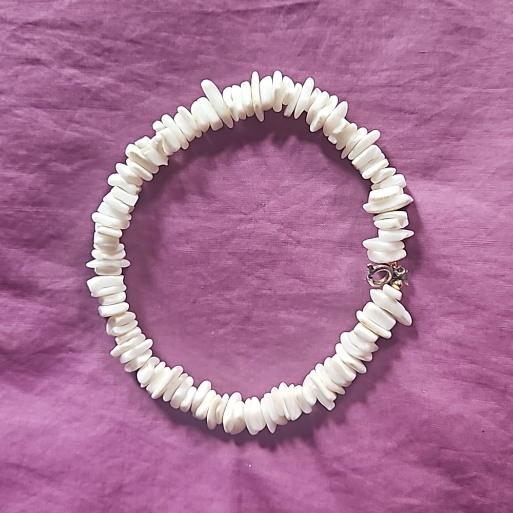 White puka shell 9" anklet from Hawaii